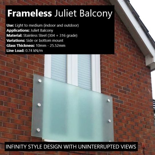 Frameless Juliet Balcony